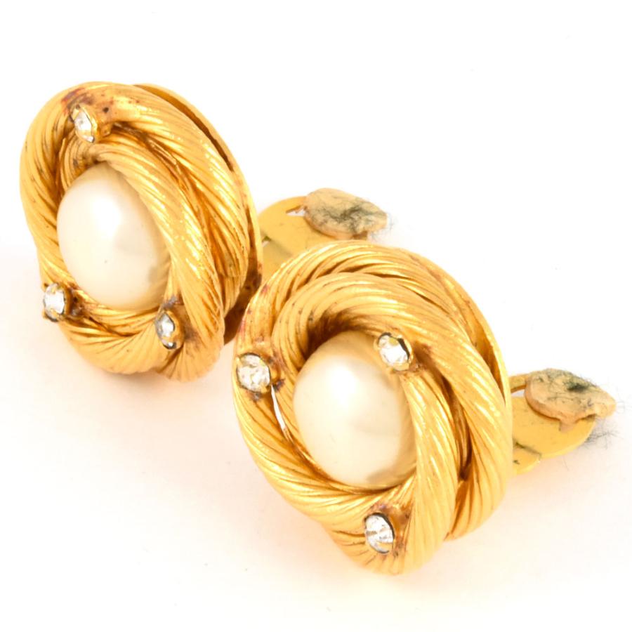 CHANEL シャネル フェイクパール サークル イヤリング ライン