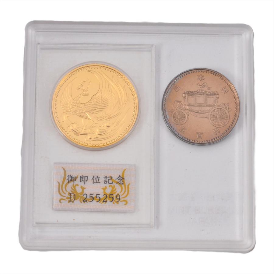 天皇陛下 御即位記念 貨幣セット 10万円金貨 500円白銅貨 純金 30g 白銅 13g  金貨 K24 クリアケース入り 記念硬貨 |  | 01