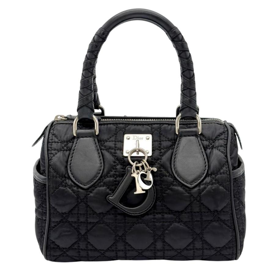 クリスチャン ディオール カナージュ ラブリー キルティング ハンドバッグ 黒 カナージュライン ディオール Dior ラブリー カナージュ ハンドバッグ