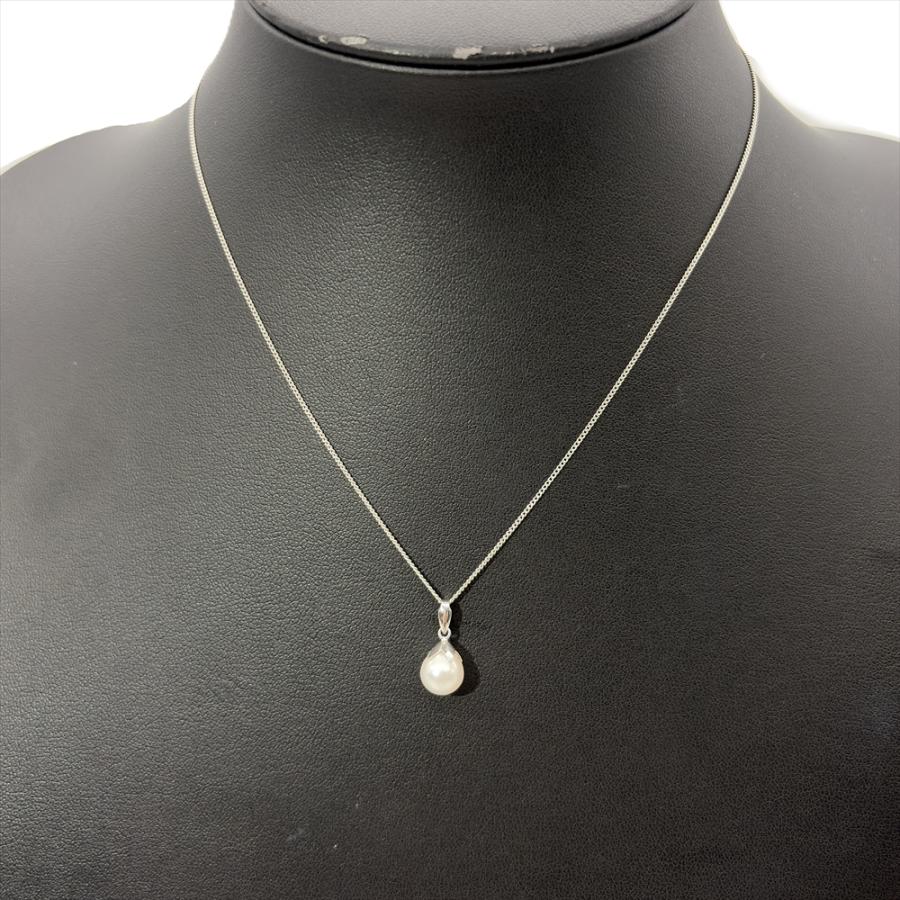 タサキ TASAKI 一粒パール 7.3mm ネックレス K18WG 2.4g 真珠 ホワイト
