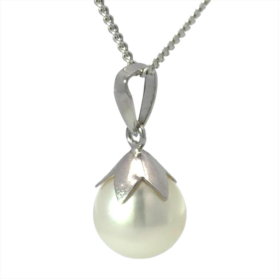 タサキ TASAKI 一粒パール 7.3mm ネックレス K18WG 2.4g 真珠 ホワイト