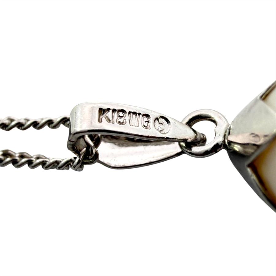 タサキ TASAKI 一粒パール 7.3mm ネックレス K18WG 2.4g 真珠 ホワイト