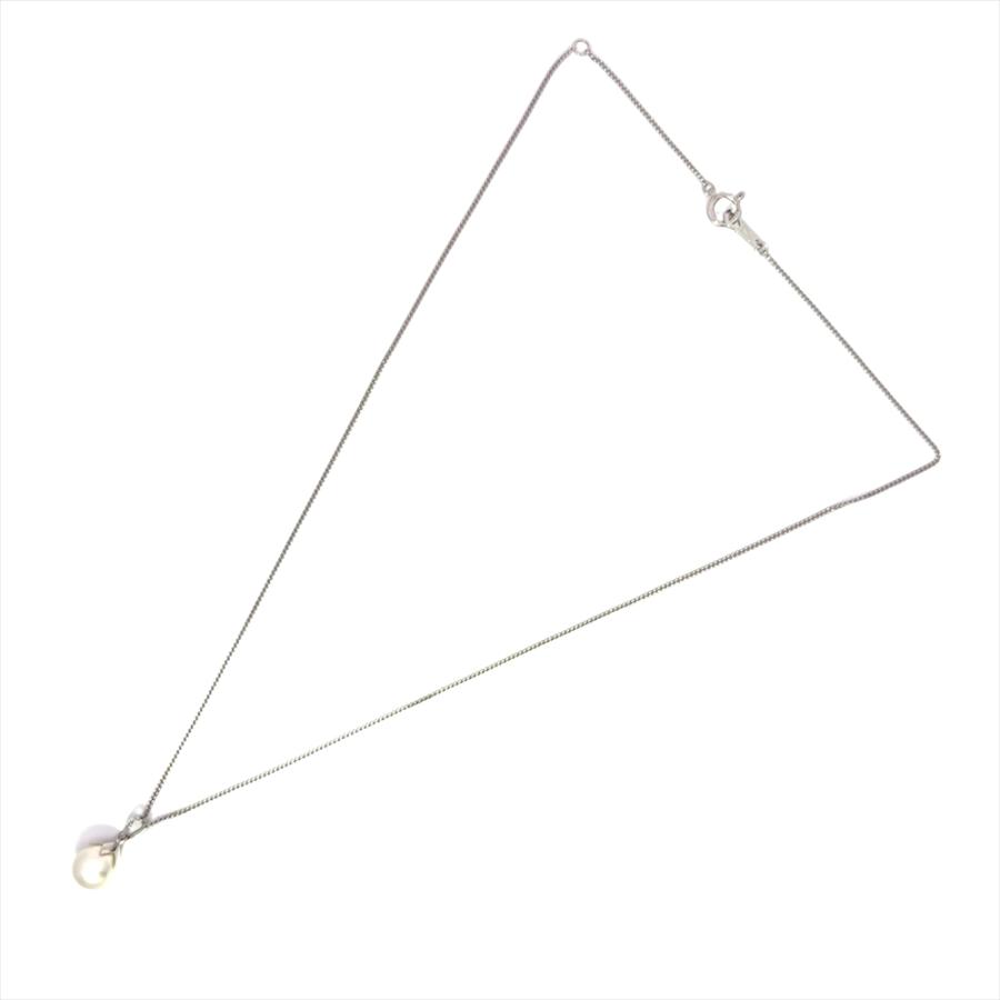 タサキ TASAKI 一粒パール 7.3mm ネックレス K18WG 2.4g 真珠 ホワイト