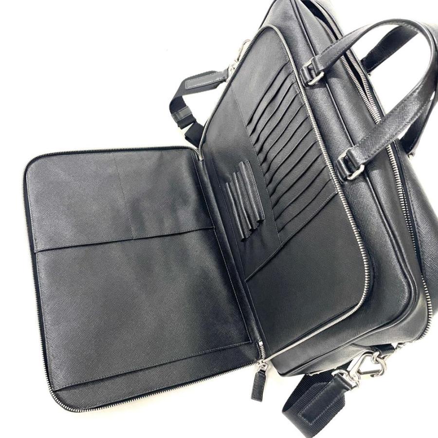 PRADA（プラダ） ビジネスバッグ 2WAY サフィアーノ ブラック メンズ