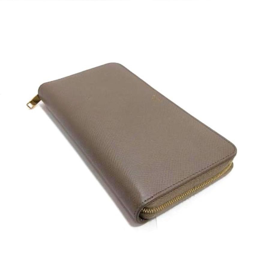 CELINE セリーヌ ラージ ジップドウォレット 長財布 レザー グレー