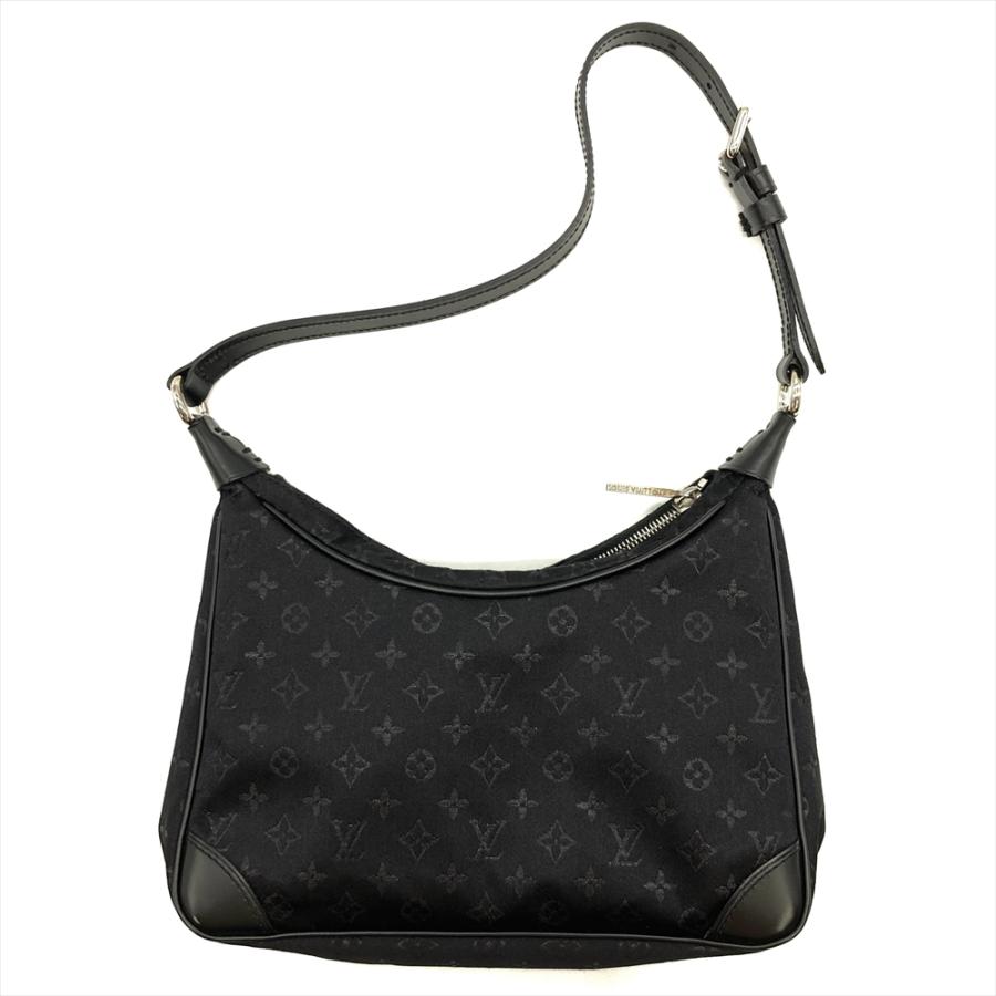 ルイヴィトン LOUIS VUITTON リトルブローニュ ノワール ショルダーバッグ モノグラム サテン M92142 ブラック シルバー金具 SR0061