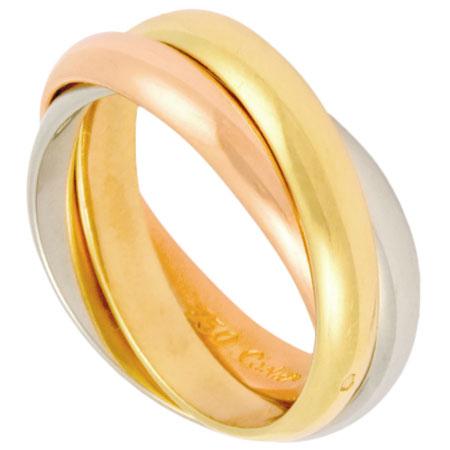 Cartier カルティエ トリニティ リング MM K18YG/WG/PG #56 : ゴールド