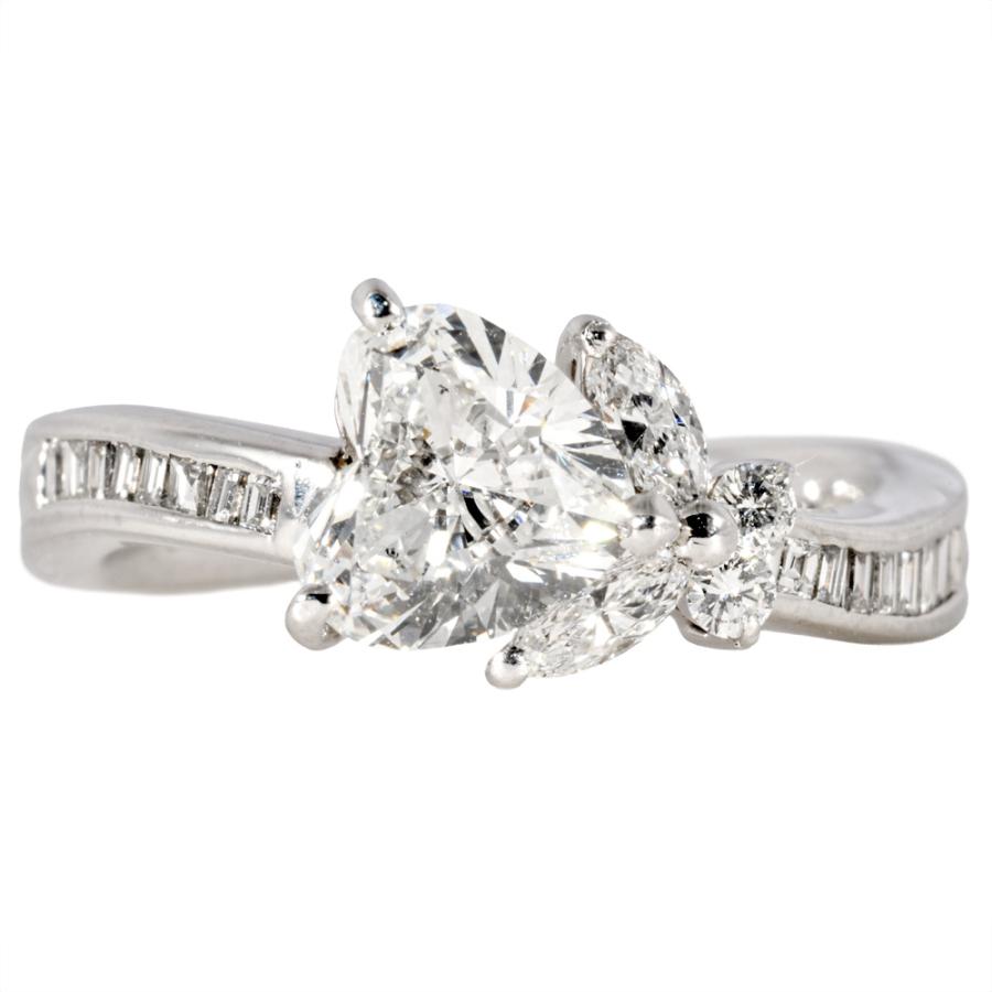 ハートシェイプ リング 指輪 ダイヤモンド 1.018ct 約10.5号 Pt900 5.8