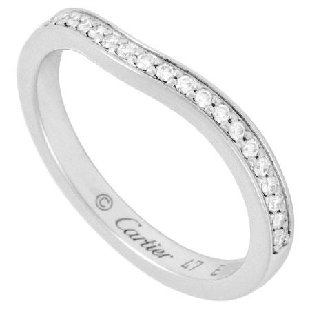美品 pt950 カルティエ リング 47 ダイヤモンド バレリーナ カーブ Cartier カルティエ ダイヤ リング バレリーナ ウェディング