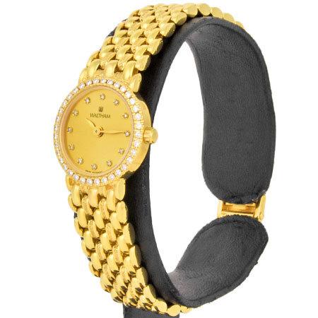 WALTHAM ウォルサム ダイヤベゼル 12Pダイヤインデックス K18YG  