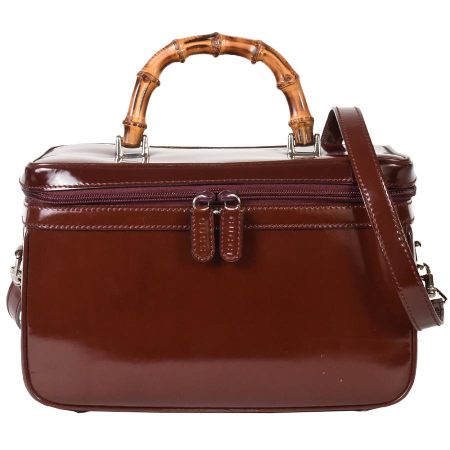 GUCCI グッチ バンブー バニティバッグ ハンドバッグ 2WAY エナメル 