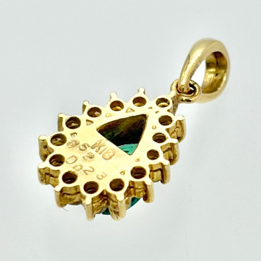 ペンダントトップ エメラルド 0.52ct K18 1.6g ダイヤモンド0.23ct