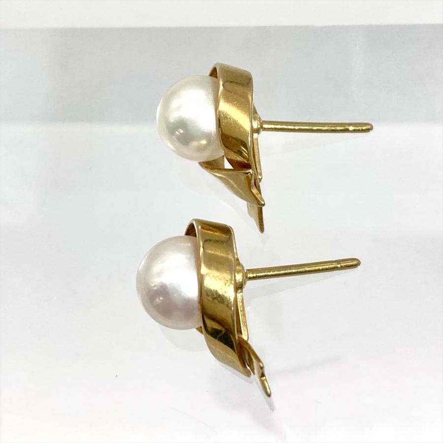 MIKIMOTO（ミキモト） パール 約6.8mm ピアス 真珠 K18YG 3.0g