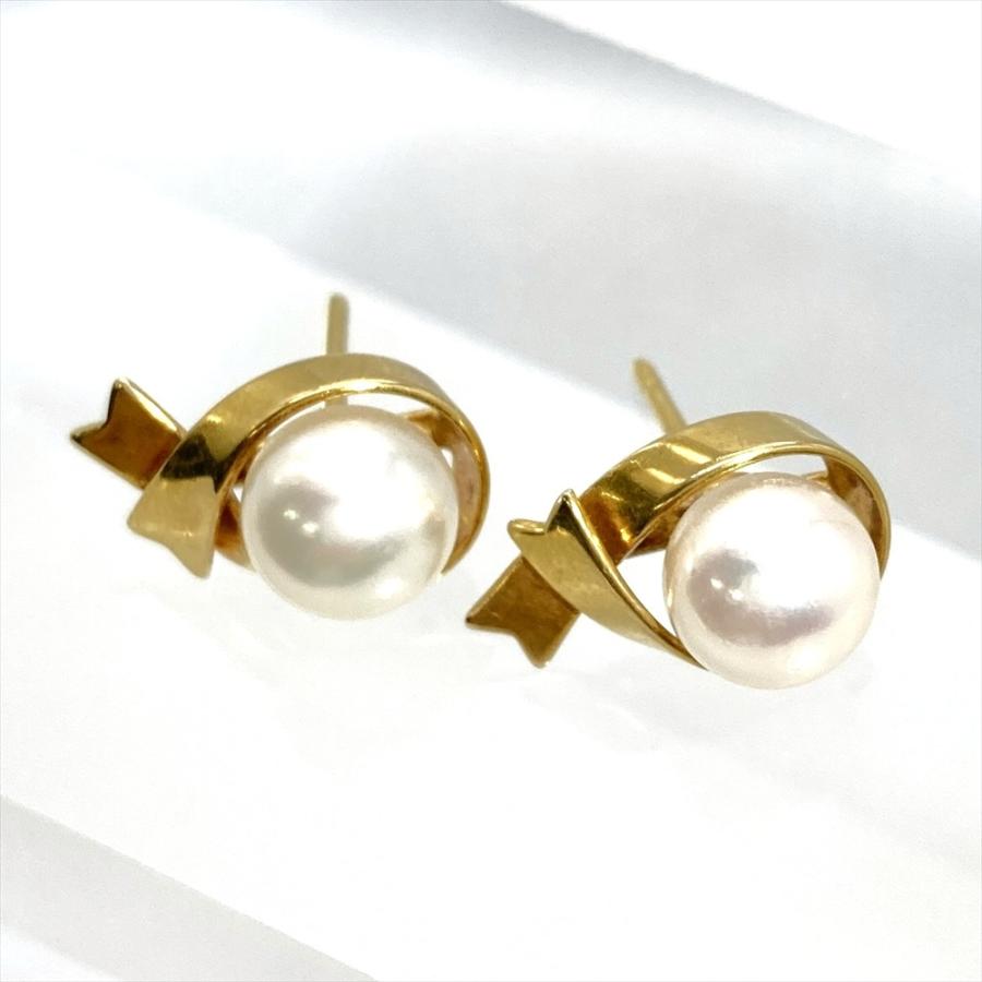 MIKIMOTO（ミキモト） パール 約6.8mm ピアス 真珠 K18YG 3.0g