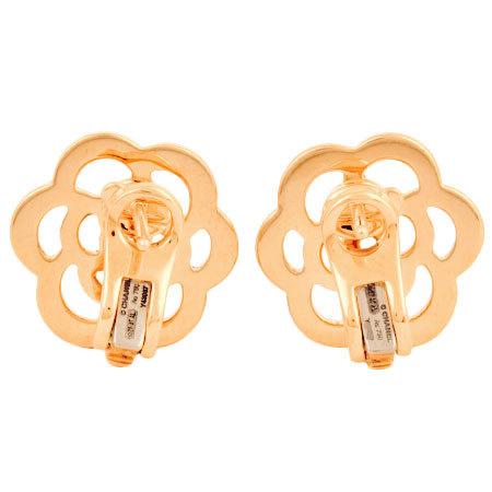 CHANEL（シャネル） カメリア ダイヤモンド ピアス K18PG J10805