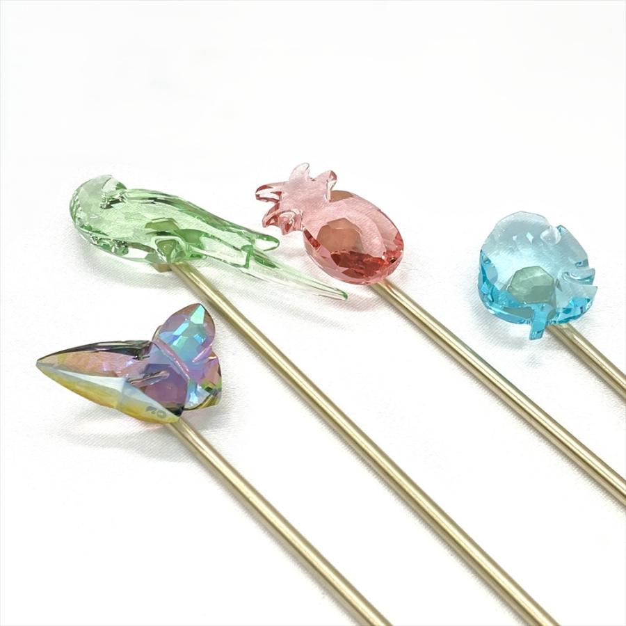 スワロフスキー SWAROVSKI フルーツピック 4本セット SWAROVSKI（スワロフスキー） ジャングルビート カクテルセット