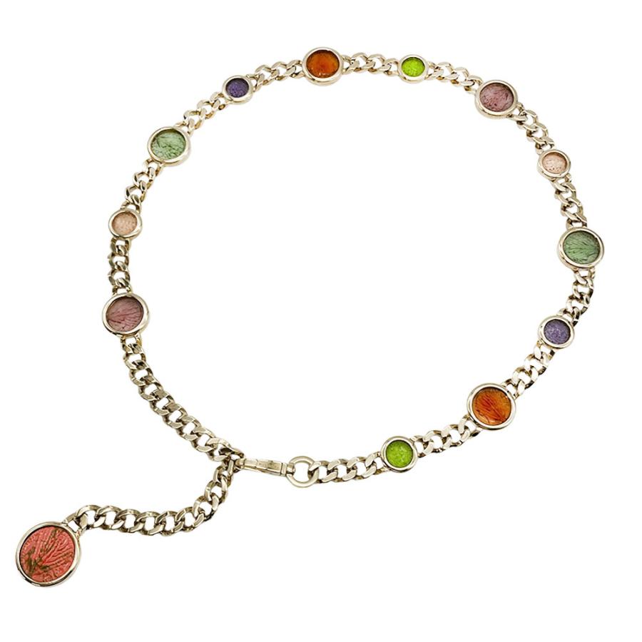 BVLGARI（ブルガリ） ベルト ゴールド チェーン ガラス サークル