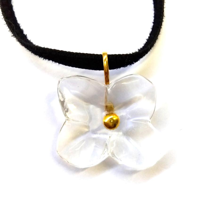 バカラ Baccarat ネックレス クリアクリスタル k18オルテンシア