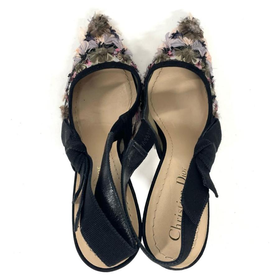ディオール Dior スリングバック ヒール パンプス 22cm : ゴールド