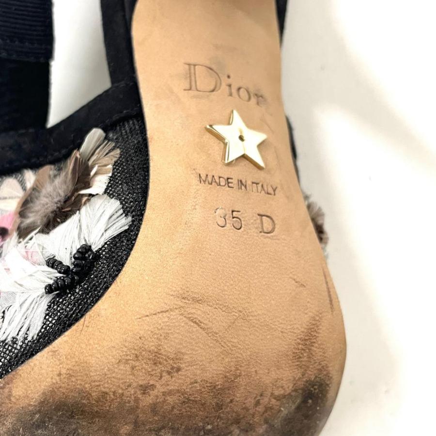 ディオール Dior スリングバック ヒール パンプス 22cm : ゴールド