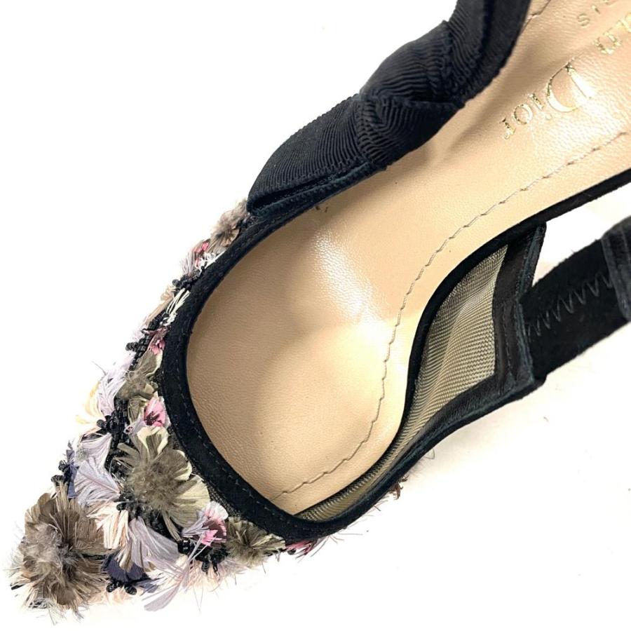 ディオール Dior スリングバック ヒール パンプス 22cm : ゴールド