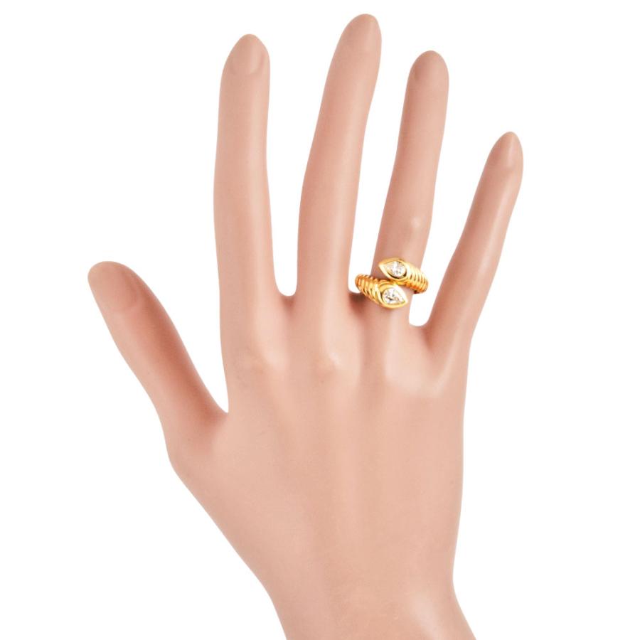 希少BVLGARIブルガリ K18ヴィンテージ　ドッピオバチェラートリング14号 BVLGARI（ブルガリ） ドッピオ バチェラート リング 指輪 ダイヤモンド