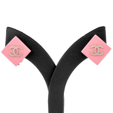 CHANEL（シャネル） ココマーク イヤリング スクエア メタル ピンク