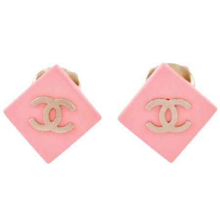 CHANEL（シャネル） ココマーク イヤリング スクエア メタル ピンク