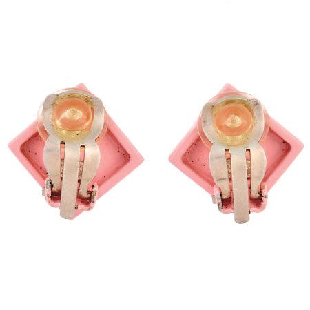 CHANEL（シャネル） ココマーク イヤリング スクエア メタル ピンク