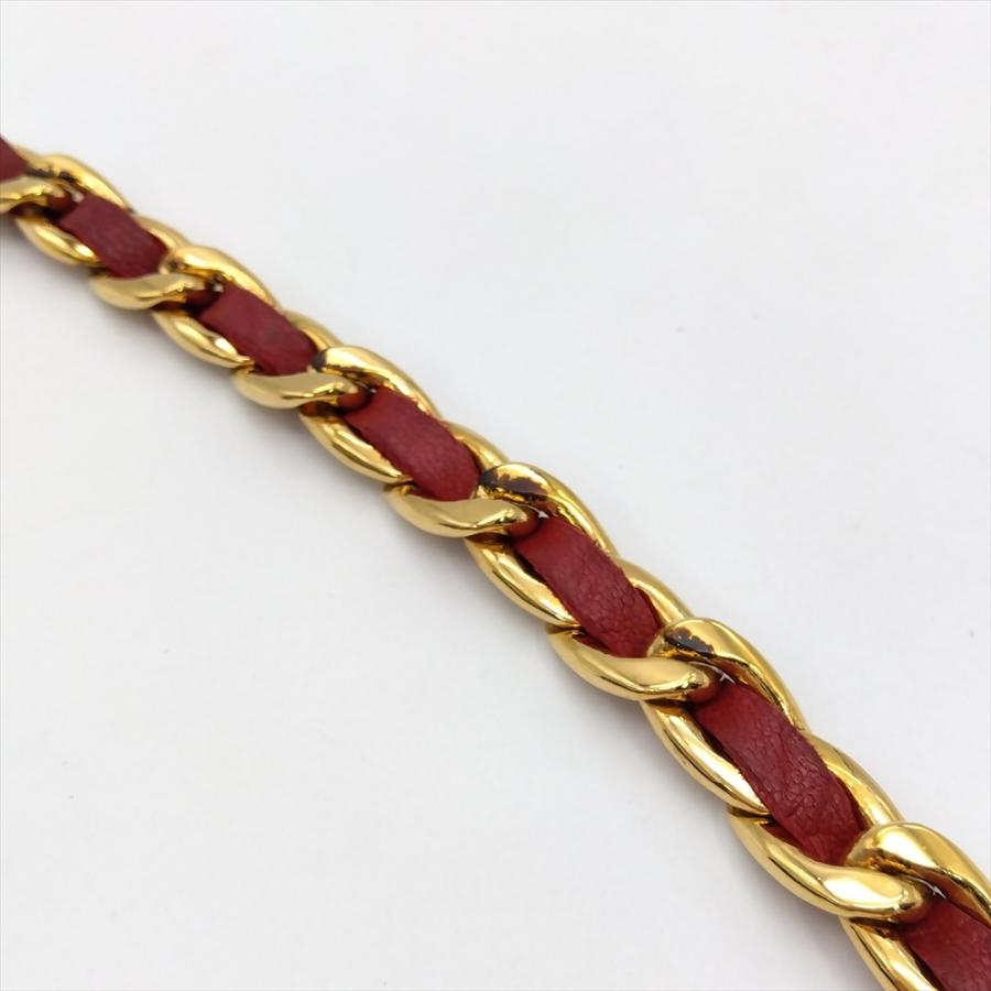 CHANEL(シャネル) ベルト - ゴールド×レッド チェーンベルト