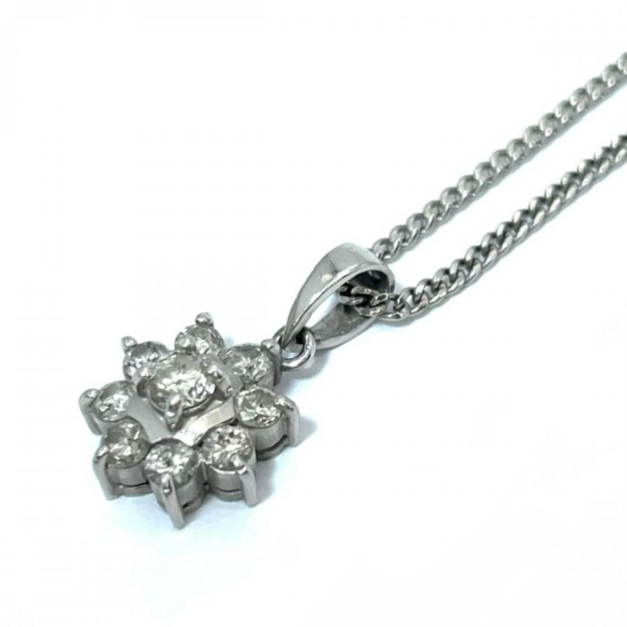フラワーデザイン ネックレス ダイヤモンド 0.51ct Pt900 5g