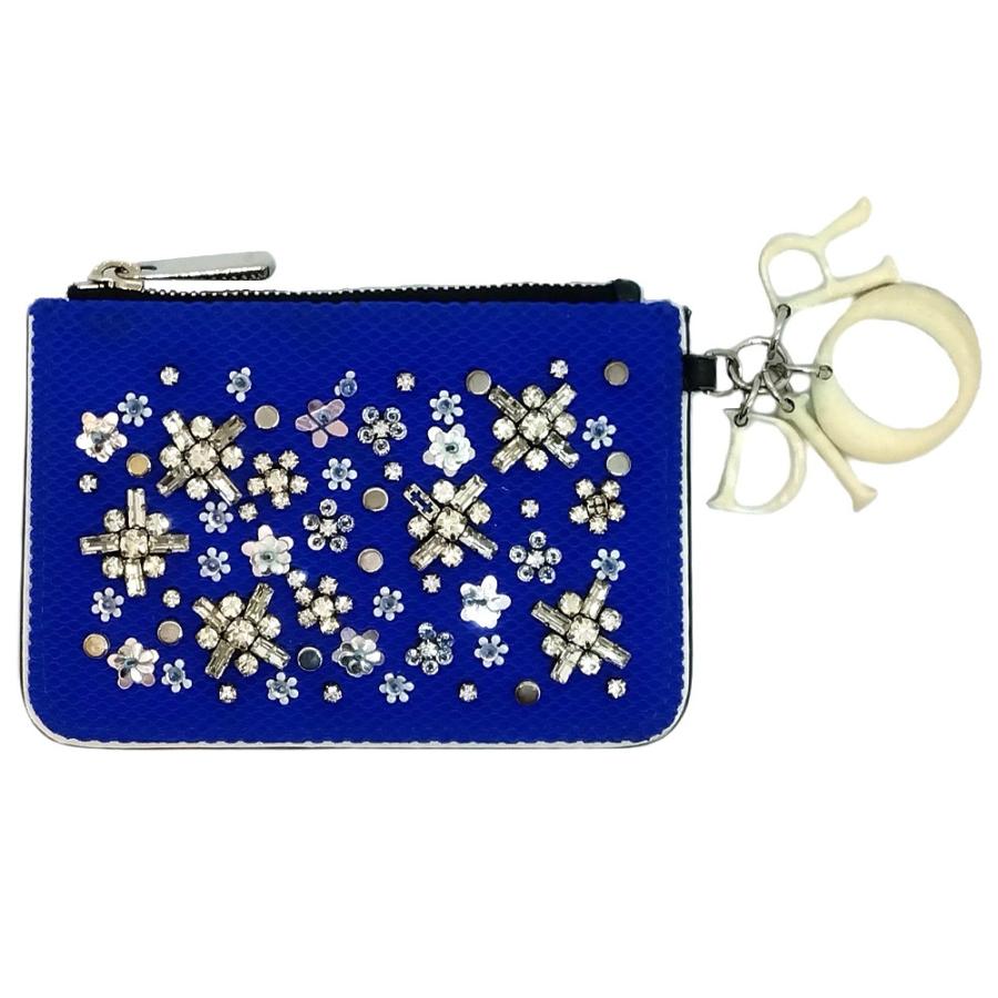 ディオール Dior 小銭入れ メッシュ ビーズ コインケース キャンバス