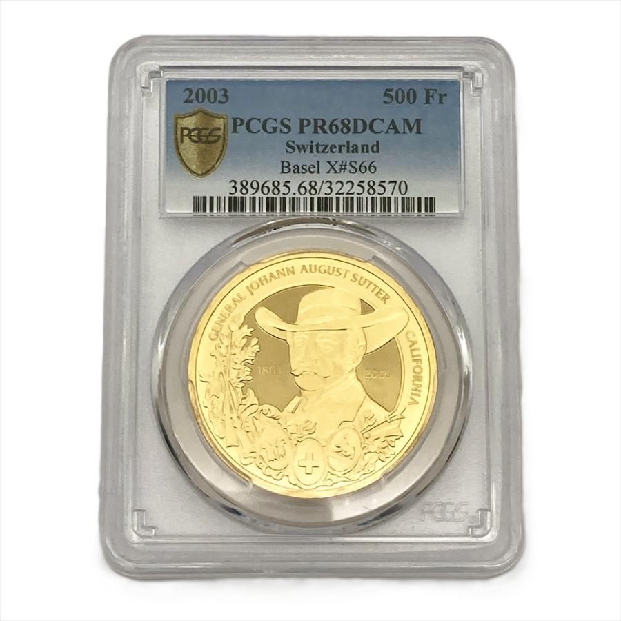 スイス射撃祭記念 500フラン 金貨幣 2003年 純金 13g 金貨 PCGS PR68