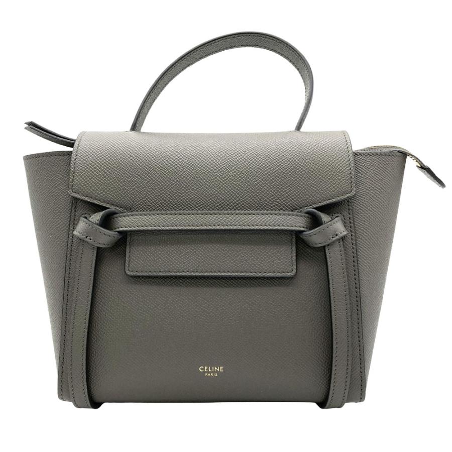 セリーヌ　ベルトバッグ　ナノ　グレー　ハンドバッグ　ショルダーバッグ　即購入◎ CELINE（セリーヌ） ベルトバッグ ナノ ハンドバッグ レザー グレー