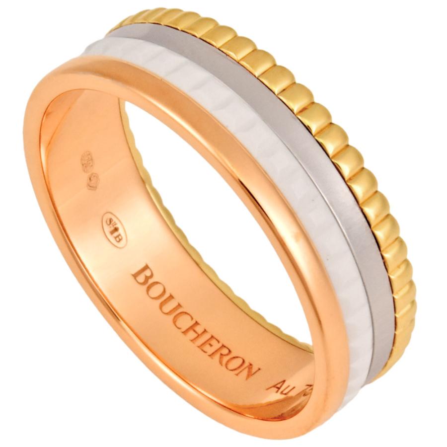 キャトル　ホワイトセラミック　18kコーティング　リング BOUCHERON（ブシュロン） キャトル ホワイト リング スモール K18YG/WG