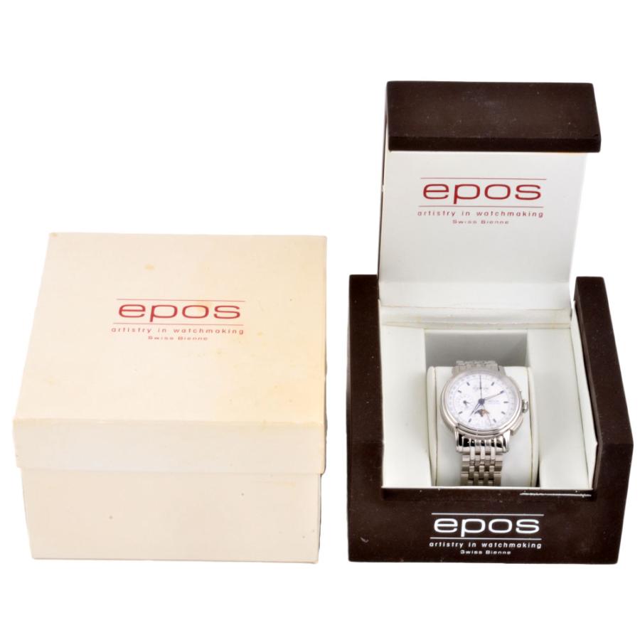 エポス EPOS 3393 腕時計 自動巻 ホワイト文字盤 稼働品 クロノグラフ