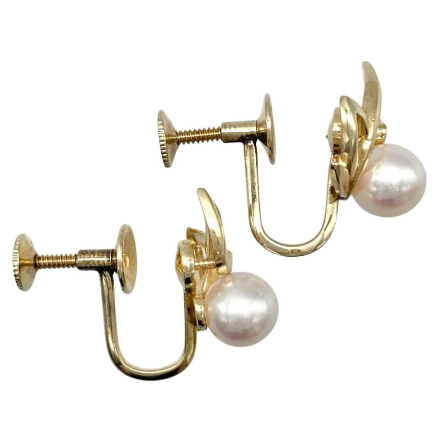 MIKIMOTO（ミキモト） パール イヤリング K14YG 3.7g 真珠 約6.3-6.4mm