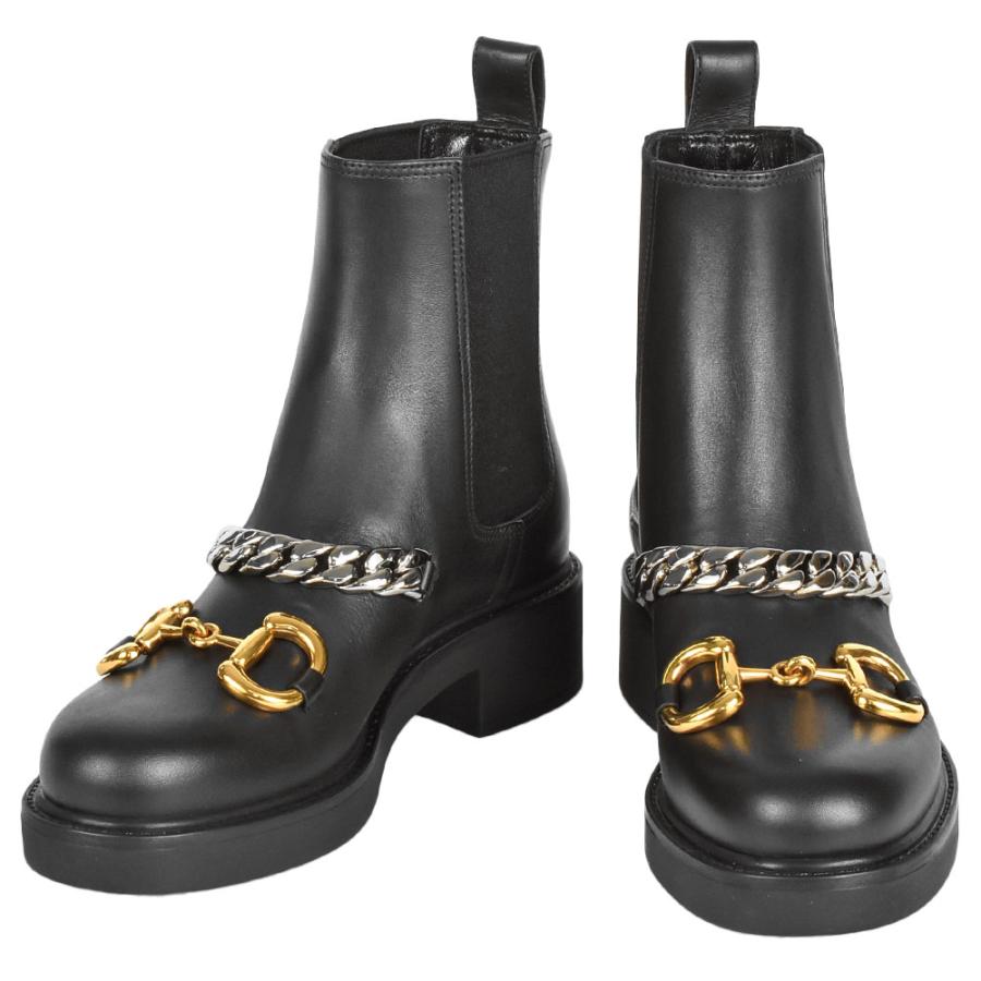 グッチ　ホースビットブーツ　黒【美品】 GUCCI（グッチ） ホースビット チェーン チェルシー ブーツ 670393