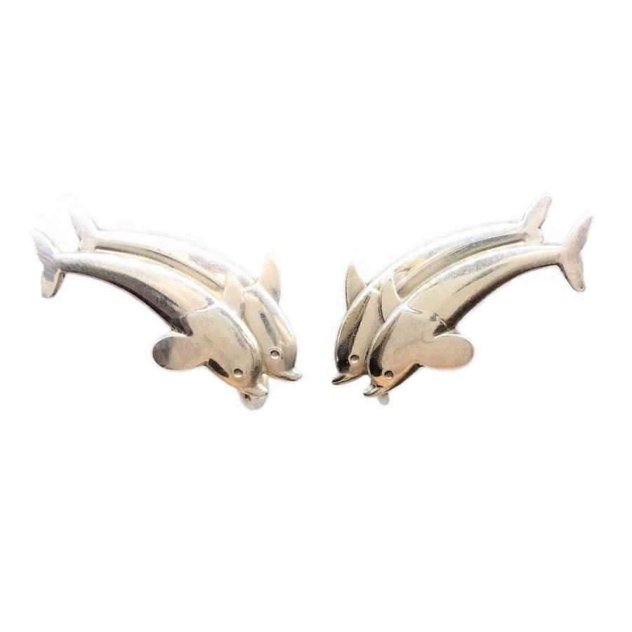 ジョージジェンセン Georg Jensen ドルフィンモチーフ イヤリング