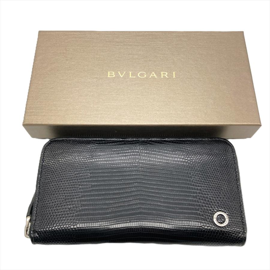 IC内蔵【美品】ブルガリ レザー ラウンドジップ ウォレット バイカラー BVLGARI（ブルガリ） ブルガリブルガリ マン ラウンドファスナー