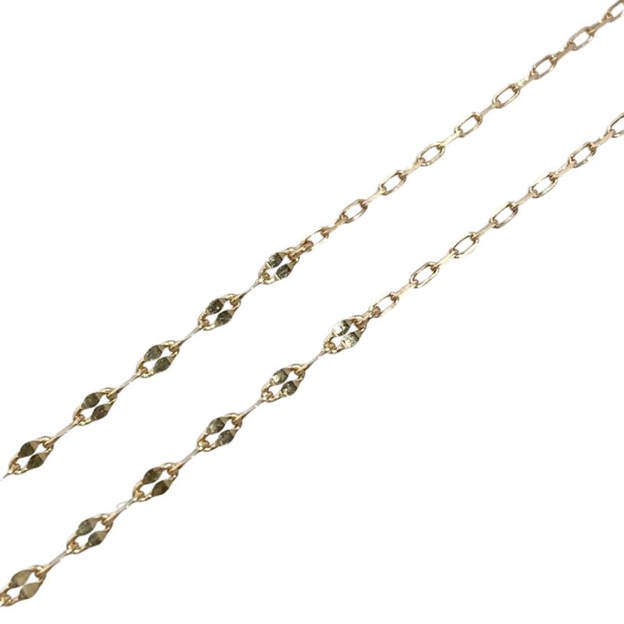 agete（アガット） agete Y字 ロング ネックレス K10PG 1.3g ピンク