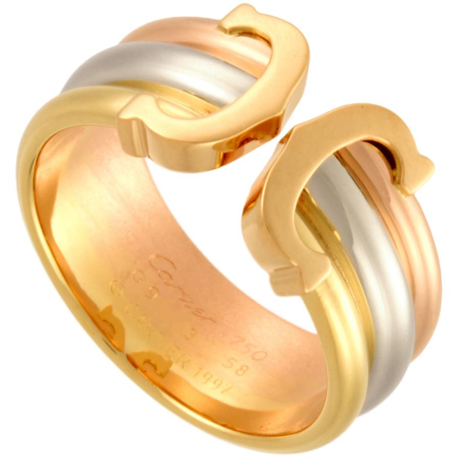 カルティエ Cartier 2C リング 指輪 #58 K18YG K18PG K18WG 