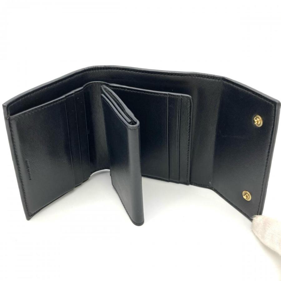 CELINE ブラックレザー 三つ折り財布 CELINE（セリーヌ） トリフォールドウォレット 三つ折り財布 レザー
