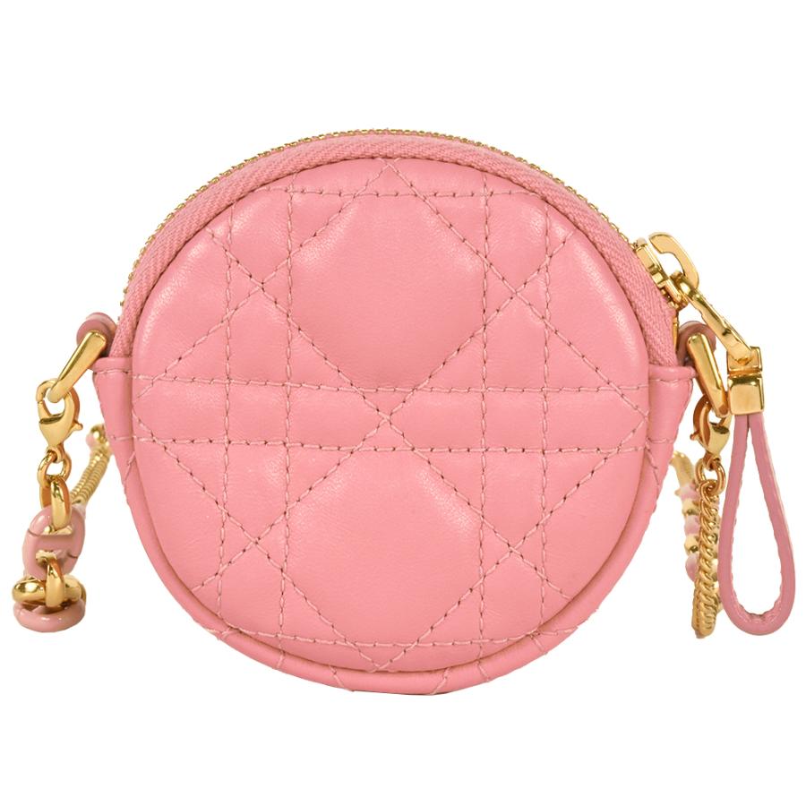 ディオール Dior カナージュ ポーチ レザー 48-MA-0241 ピンク