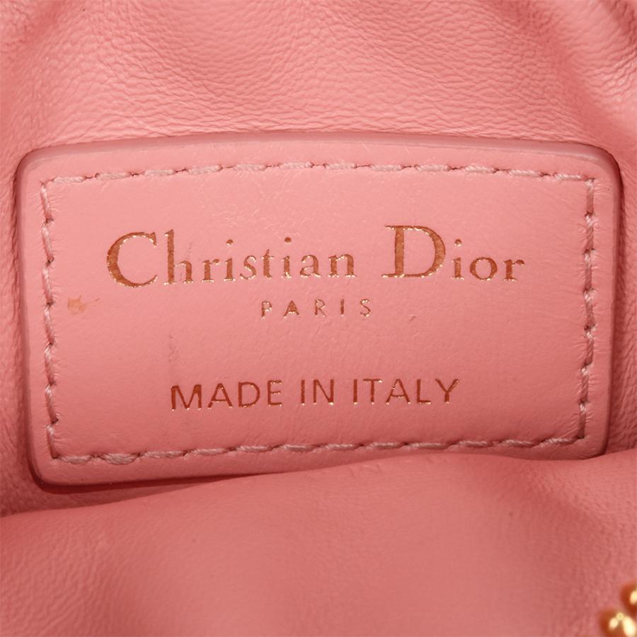ディオール Dior カナージュ ポーチ レザー 48-MA-0241 ピンク