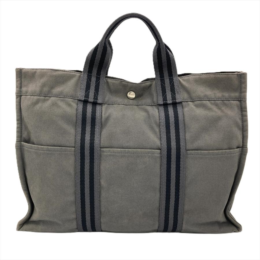 フールトゥ エルメス HERMES MM トートバッグ コットン グレー