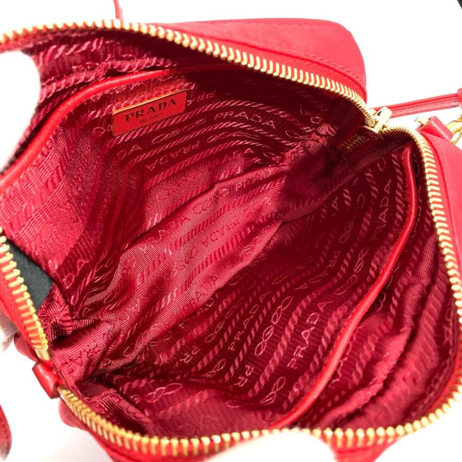 PRADA（プラダ） リボン ミニ ショルダーバッグ ナイロン レッド