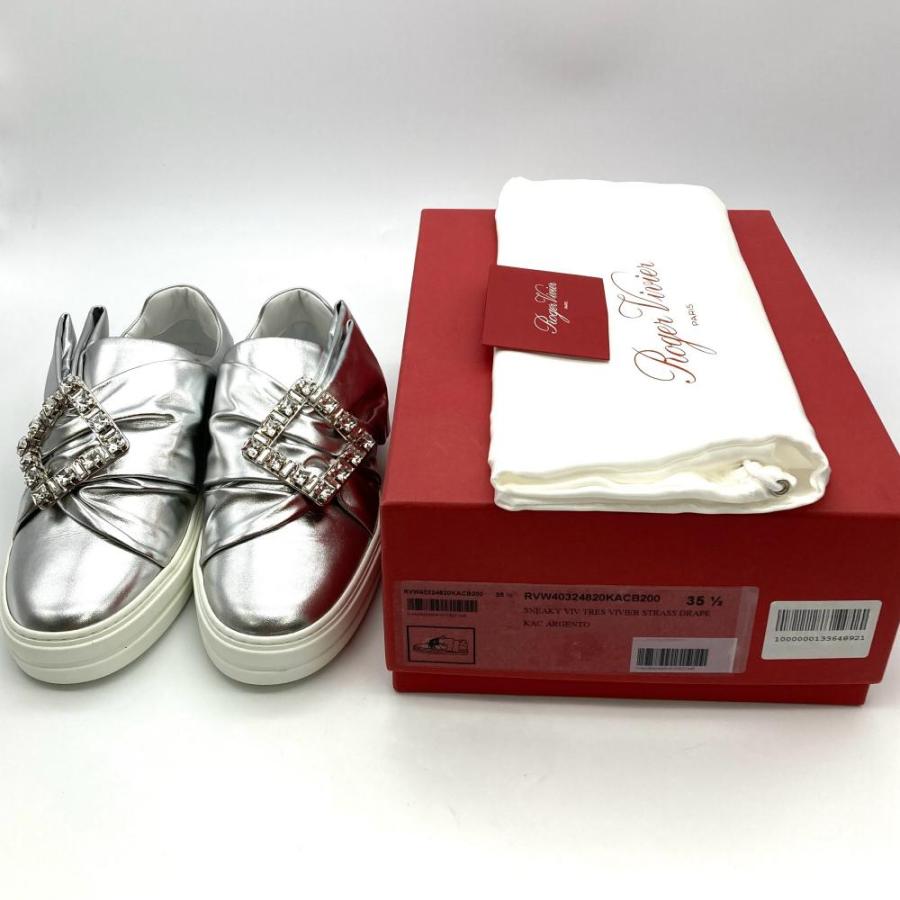 ロジェヴィヴィエ Roger vivier ビジュー スニーカー レザー シルバー 