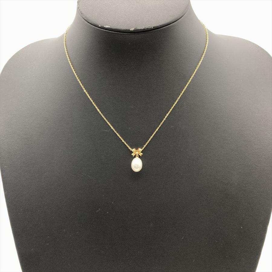 MIKIMOTO（ミキモト） パール リボン デザイン ネックレス K18 3.4g