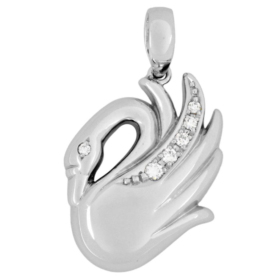 タサキ TASAKI スワン ペンダントトップ ダイヤモンド 0.08ct Pt900